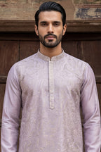 Lavender Silk Blend Embroidered Straight Kurta MKU2103