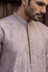 Lavender Silk Blend Embroidered Straight Kurta MKU2103