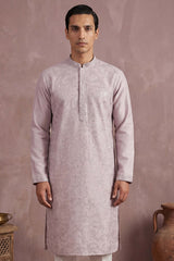 Lavender Silk Blend Embroidered Straight Kurta MKU2135