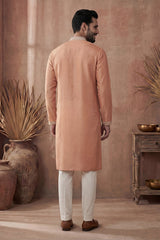 Orange Modal Embroidered Calf Length Straight Regular Kurta MKU2176