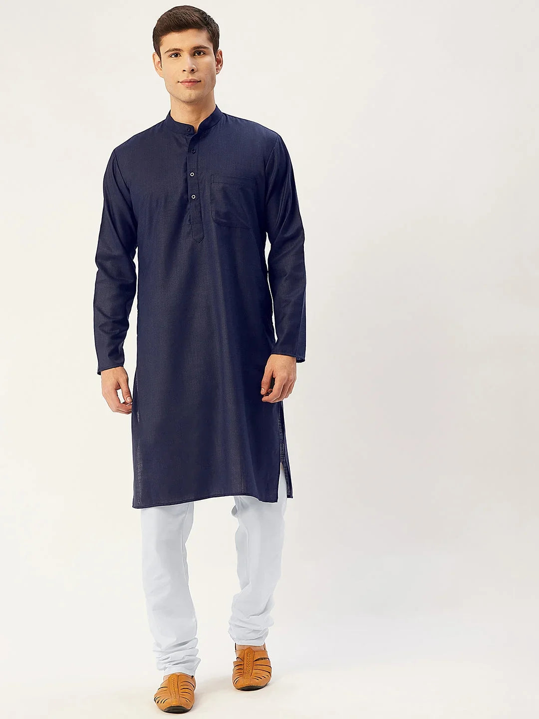 Blue Cotton Solid Indian Wear JOKP_611Navy | DesiQlo
