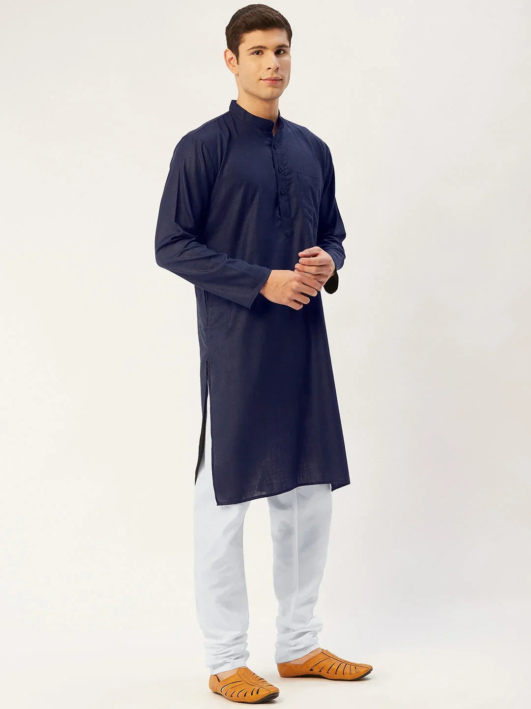 Blue Cotton Solid Indian Wear KO_611Navy | DesiQlo