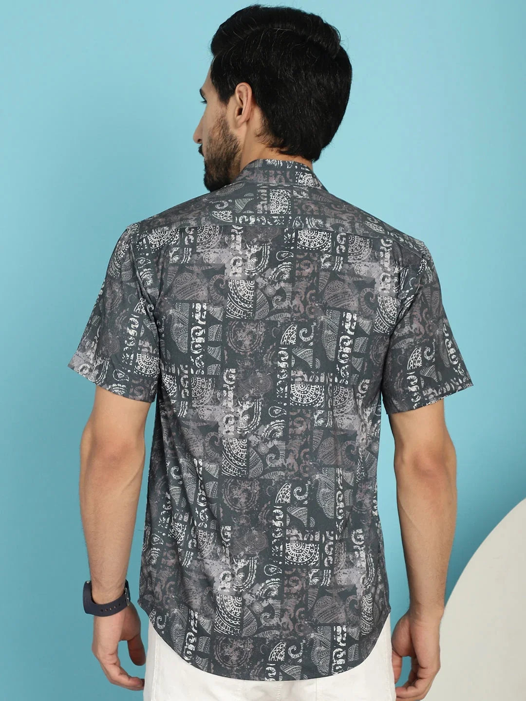 Grey Cotton Solid Shirts SF_913Charcoal | DesiQlo