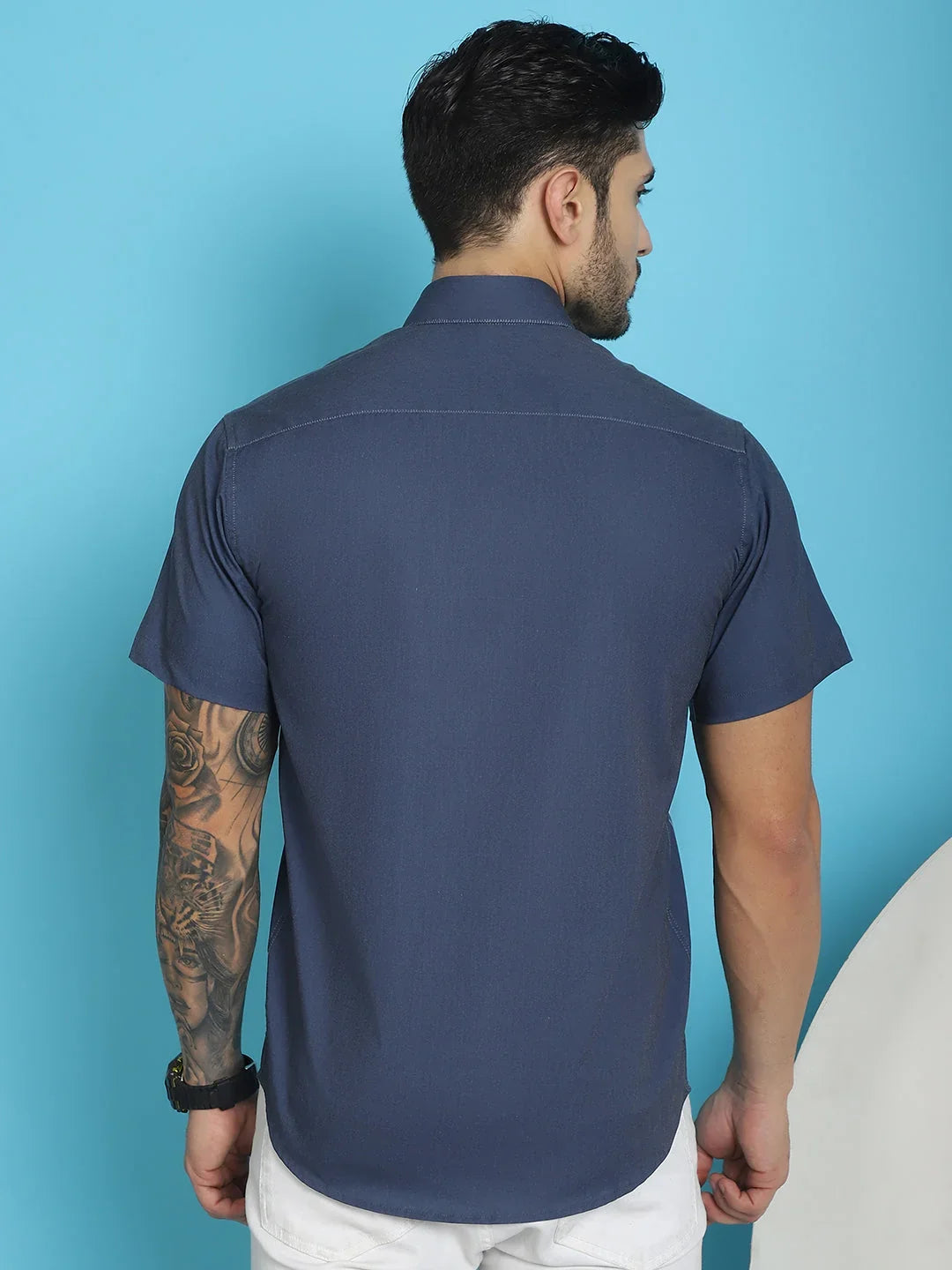White Cotton Solid Shirts SF_916White | DesiQlo