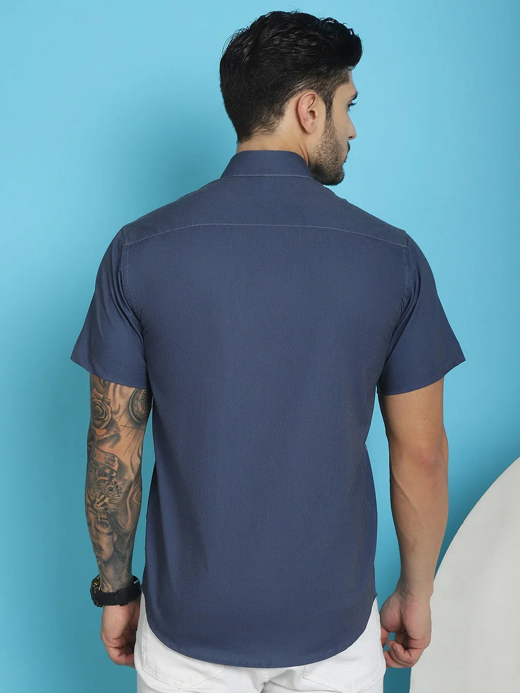 Printed Half Styled Sleeve Lycra Shirt for Men