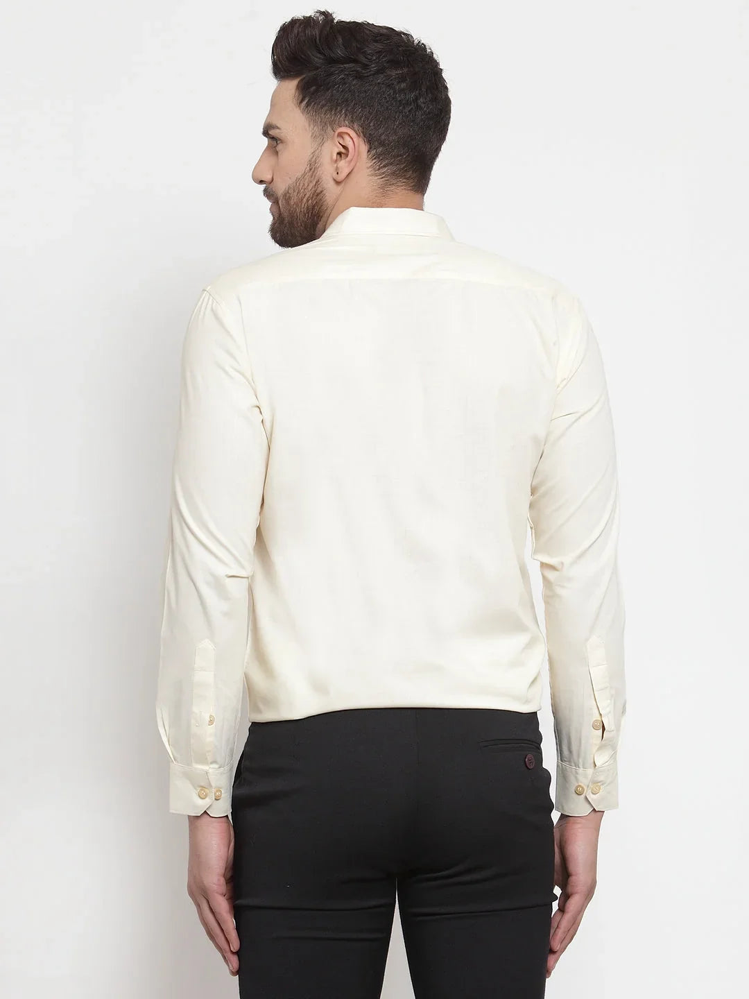 Cream Cotton Solid Shirts SF_361Cream | DesiQlo