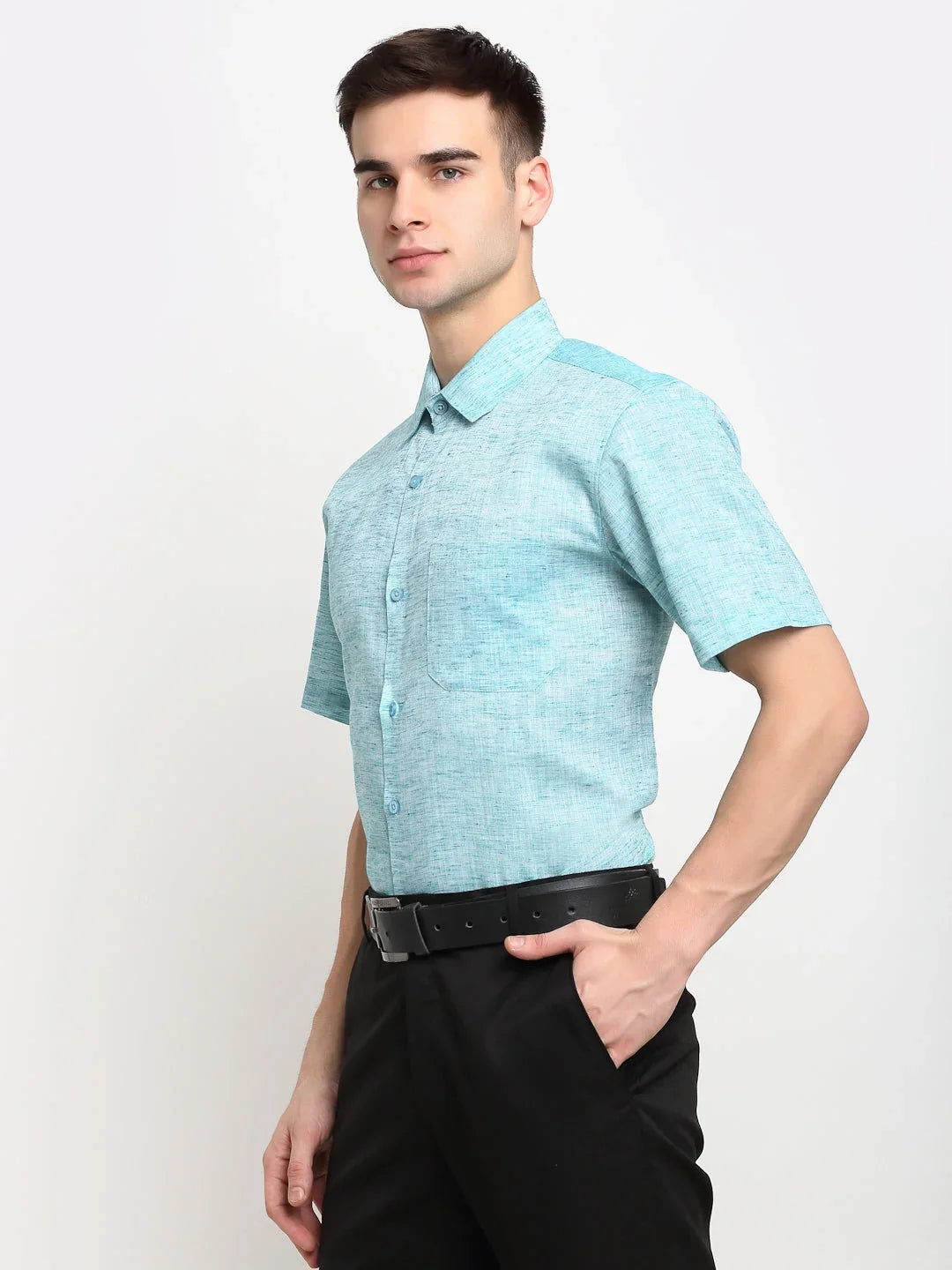 Green Cotton Solid Shirts SF_783Green | DesiQlo