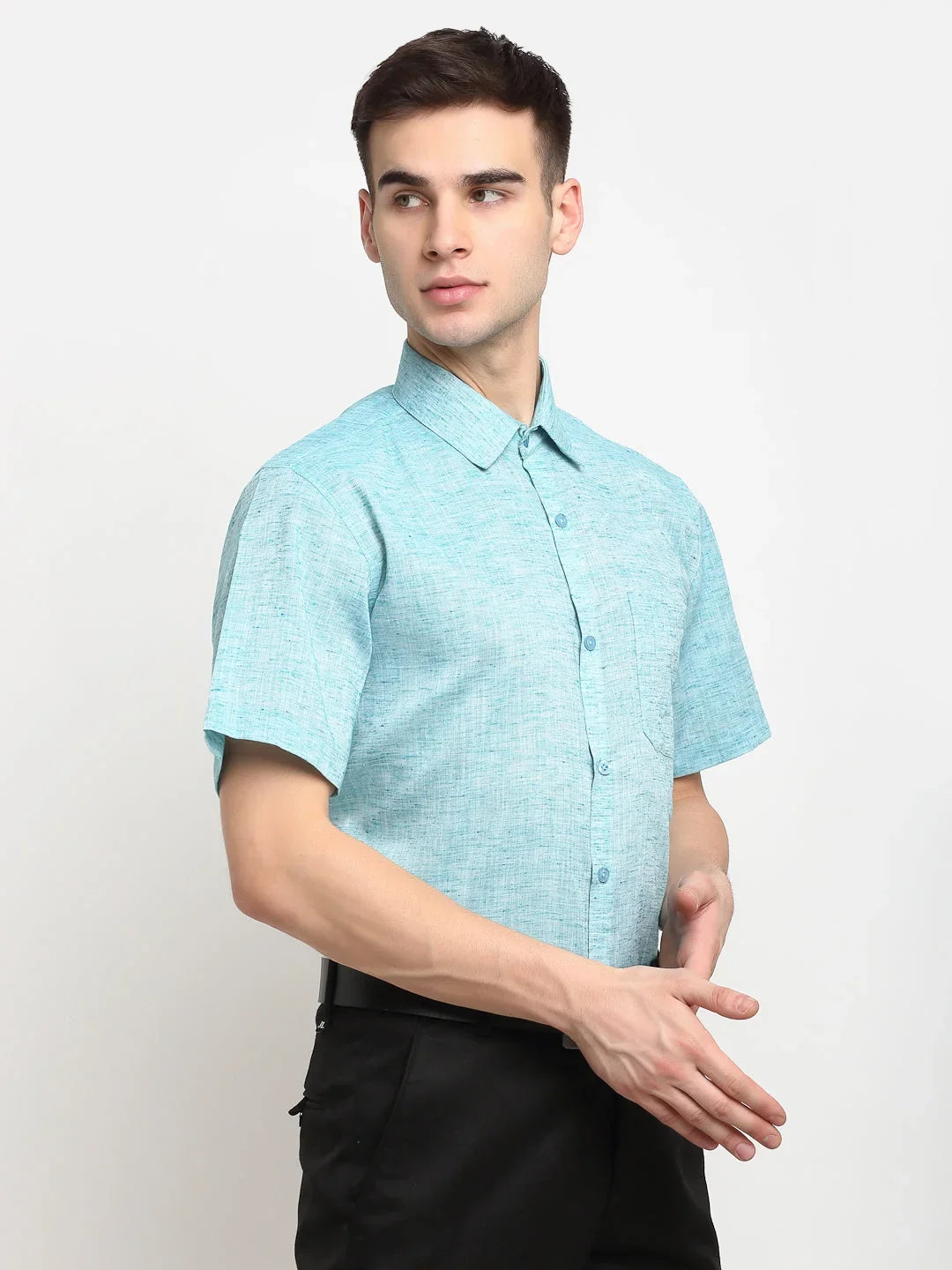 Green Cotton Solid Shirts SF_783Green | DesiQlo