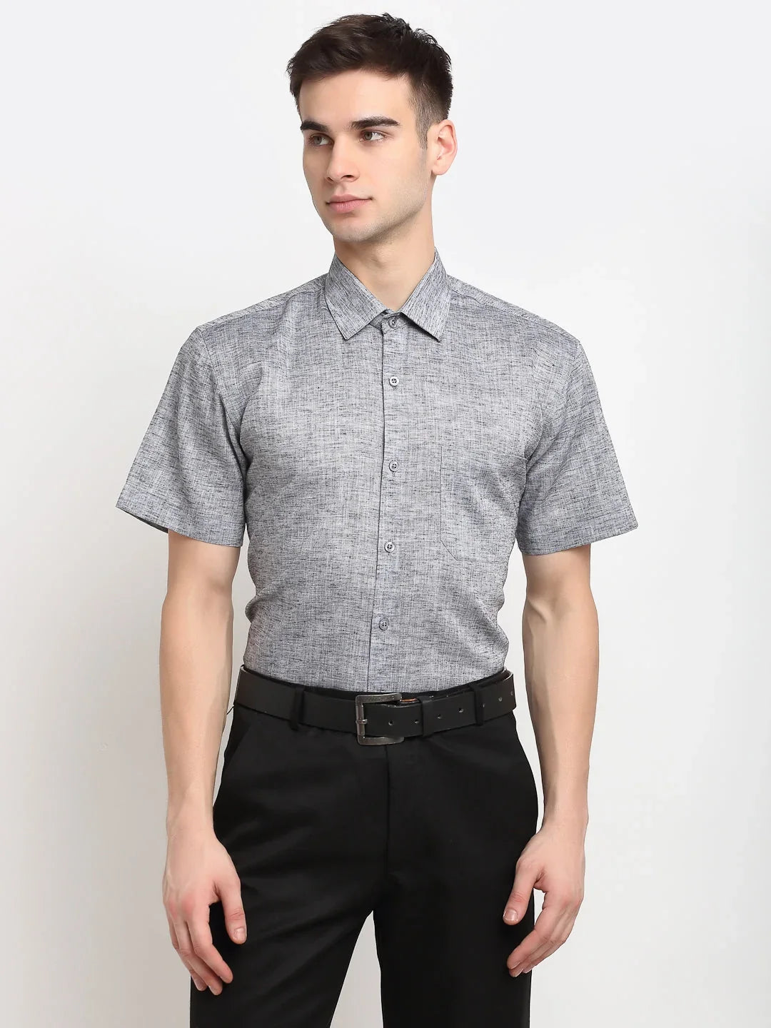 Grey Cotton Solid Shirts SF_783Grey | DesiQlo
