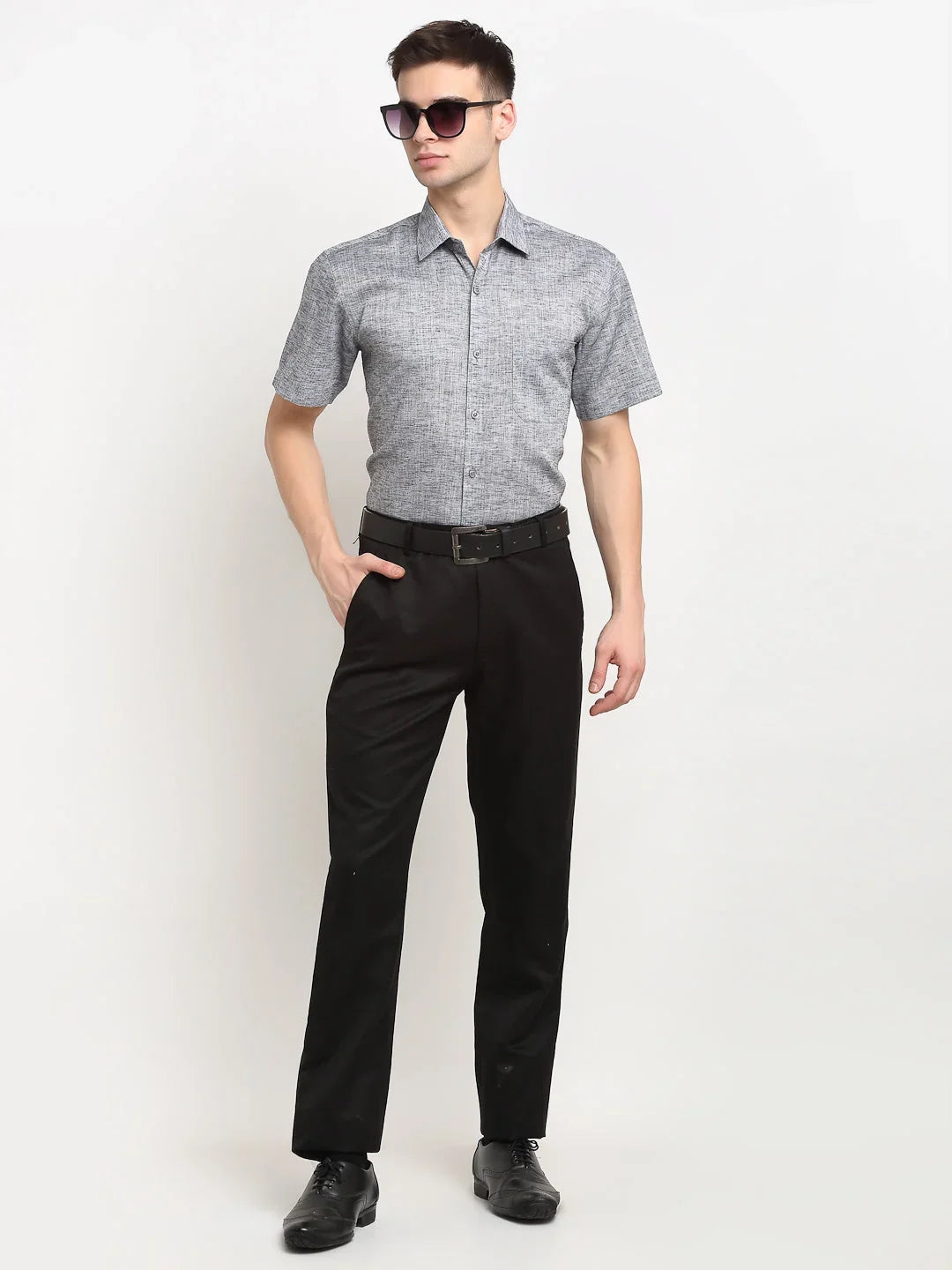 Grey Cotton Solid Shirts SF_783Grey | DesiQlo