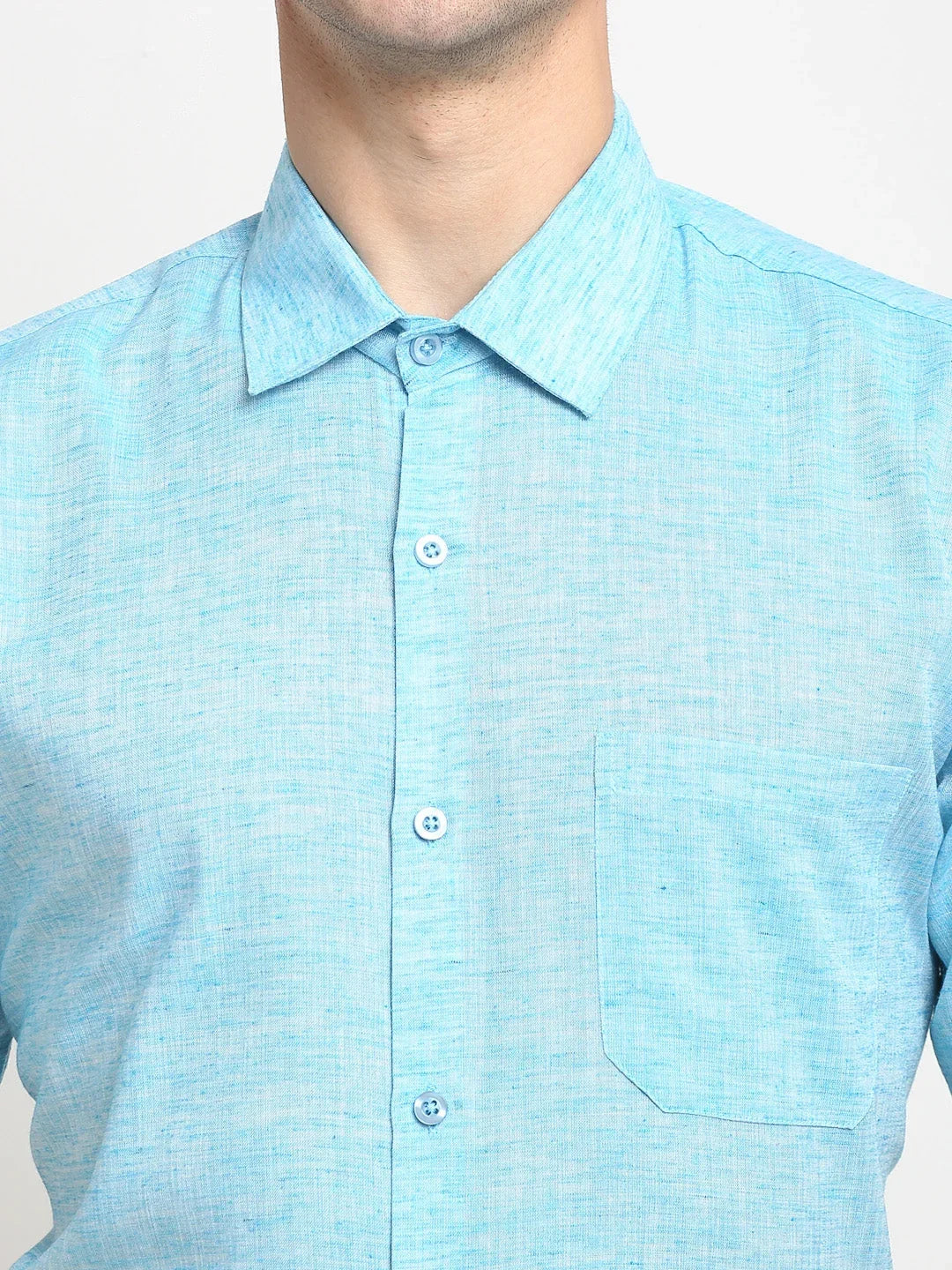 Blue Cotton Solid Shirts SF_783Sky | DesiQlo