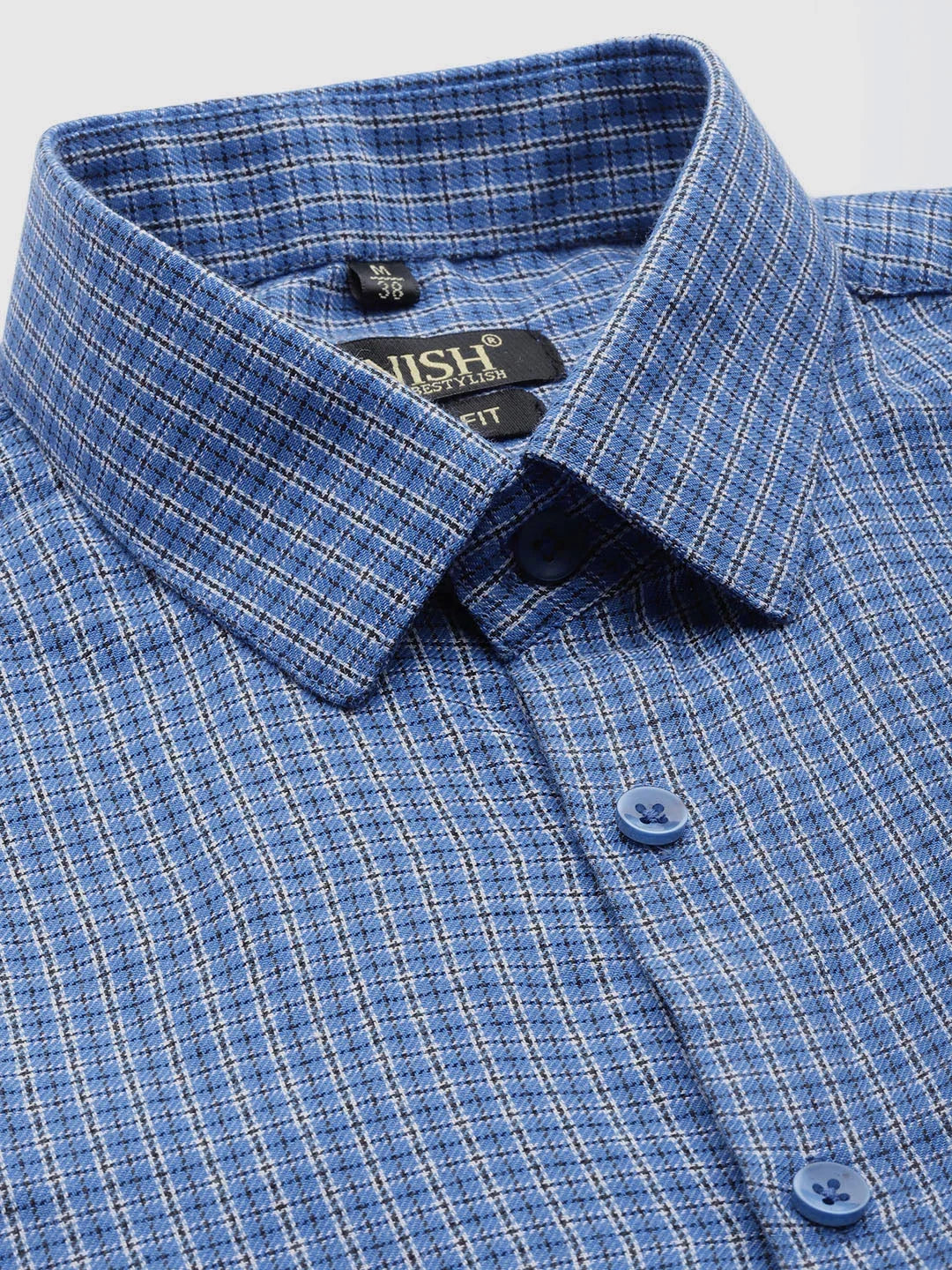 Blue Cotton Solid Shirts SF_804Blue | DesiQlo