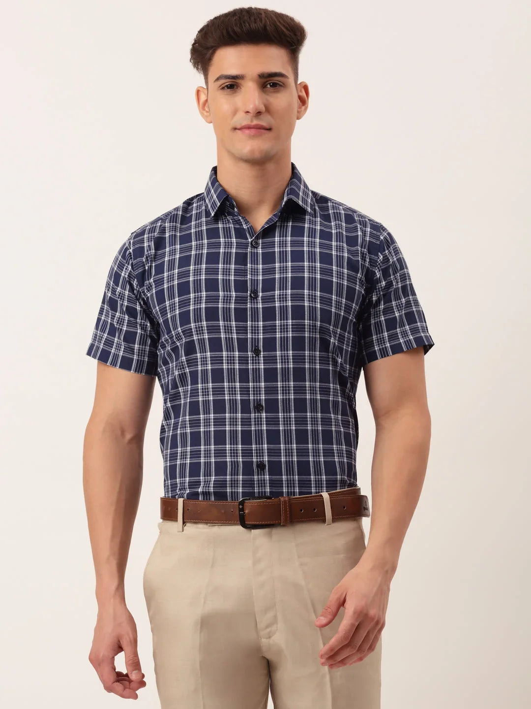 Blue Cotton Solid Shirts SF_808Blue | DesiQlo