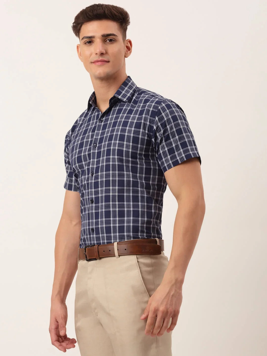 Blue Cotton Solid Shirts SF_808Blue | DesiQlo