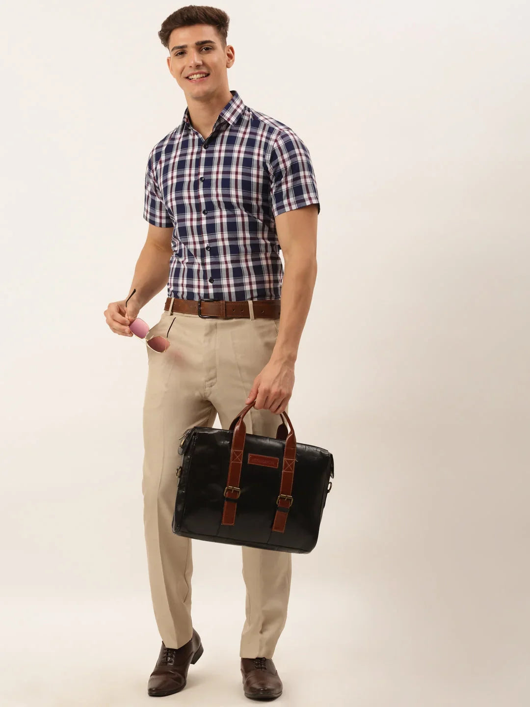 Blue Cotton Solid Shirts SF_808Navy | DesiQlo