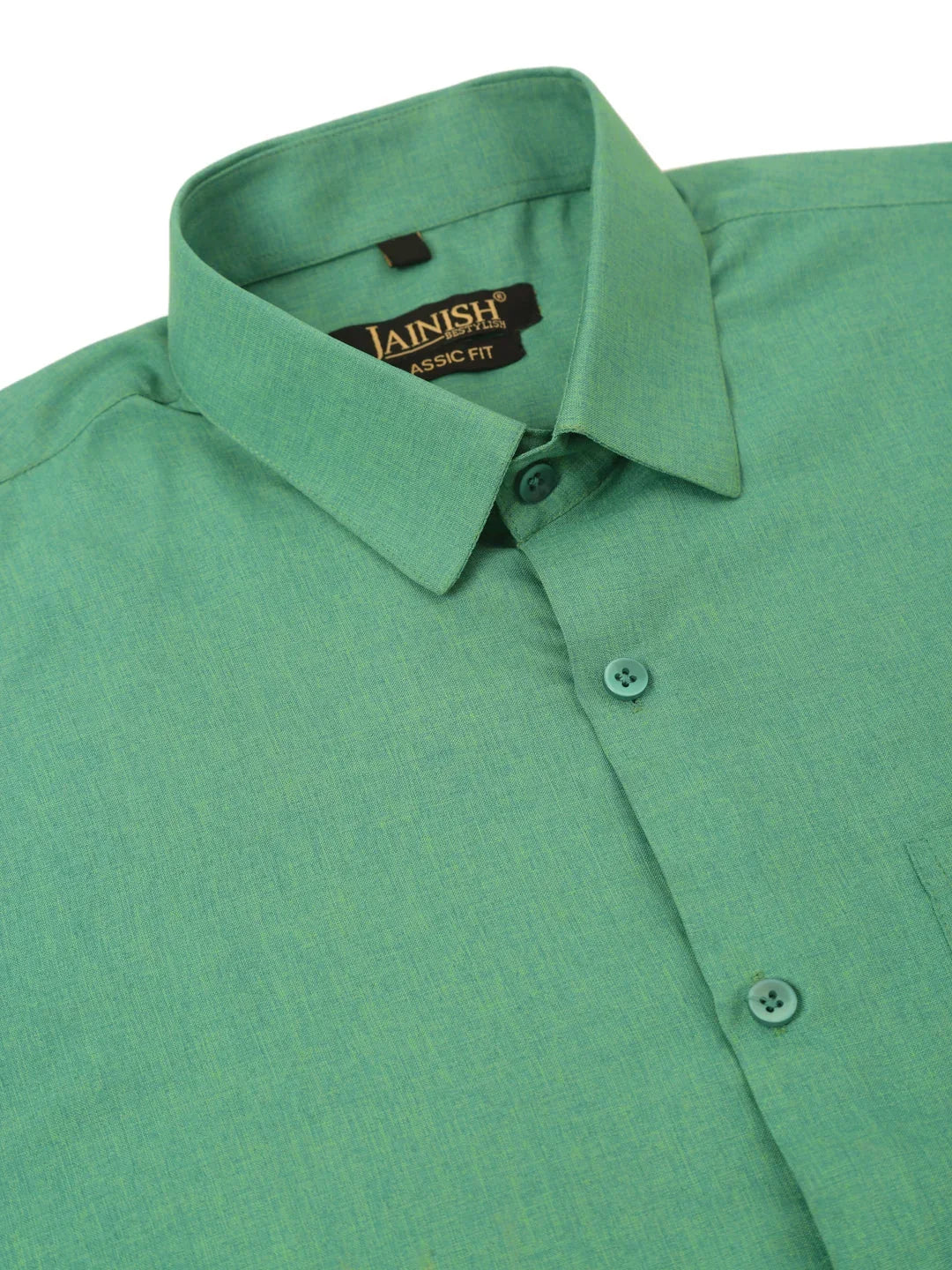 Green Cotton Solid Shirts SF_811Green | DesiQlo
