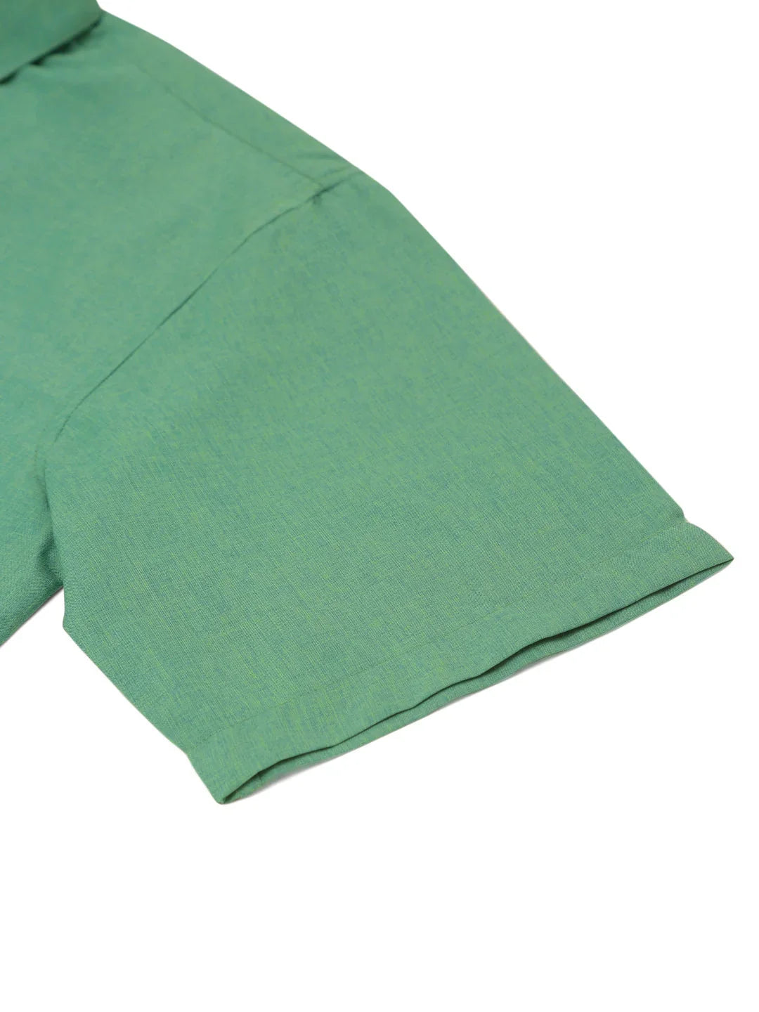 Indian Needle Men's Cotton Solid Half Sleeve Formal Shirts-SF-811Green