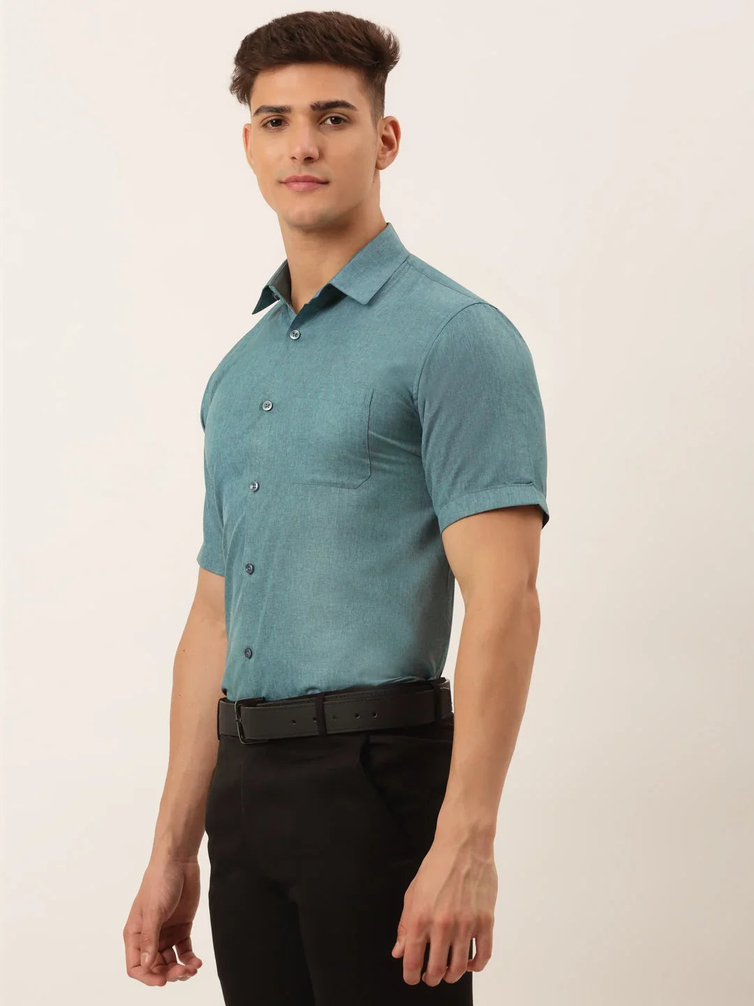 Grey Cotton Solid Shirts SF_811Grey | DesiQlo