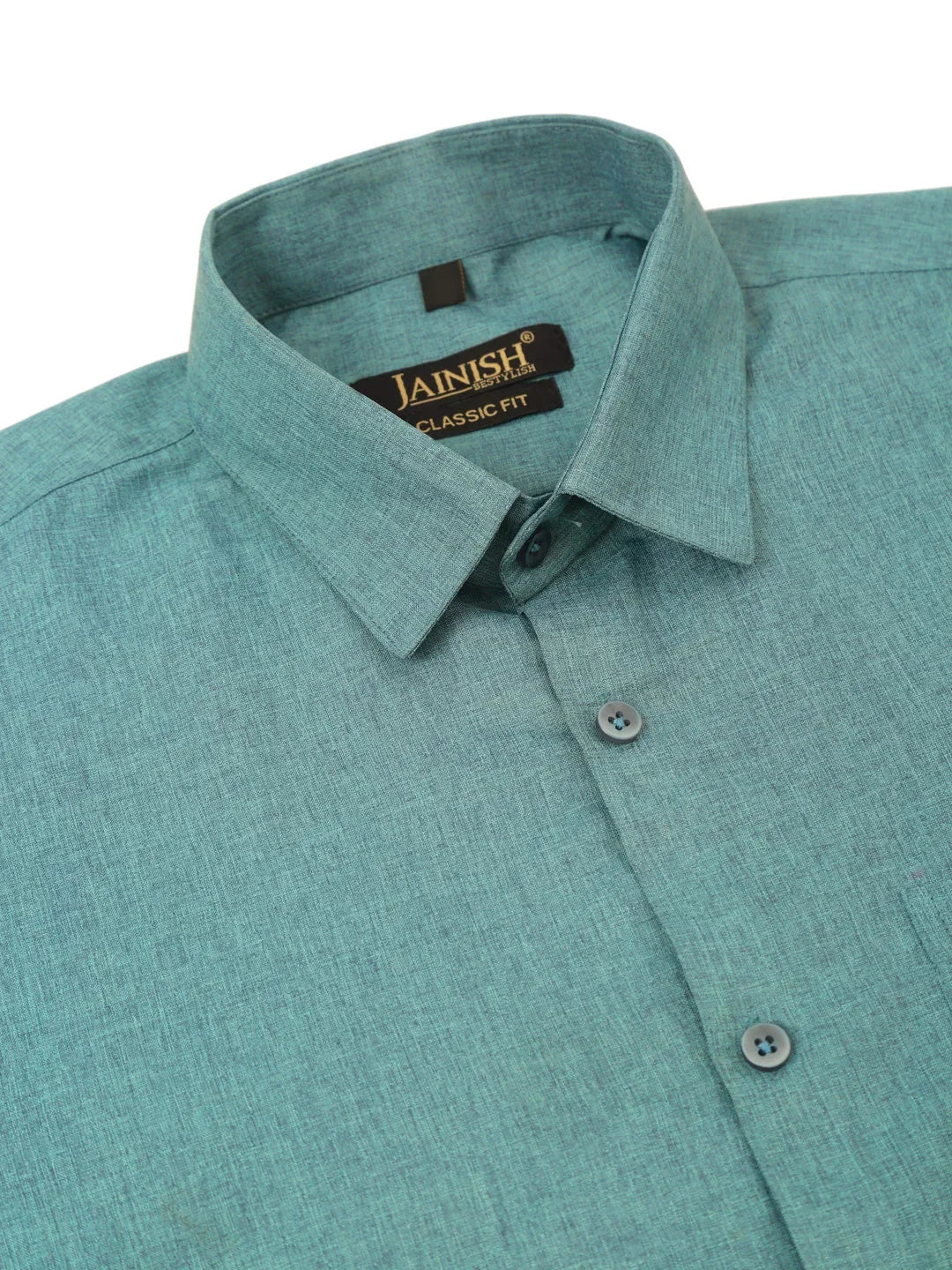 Indian Needle Men's Cotton Solid Half Sleeve Formal Shirts-SF-811Grey