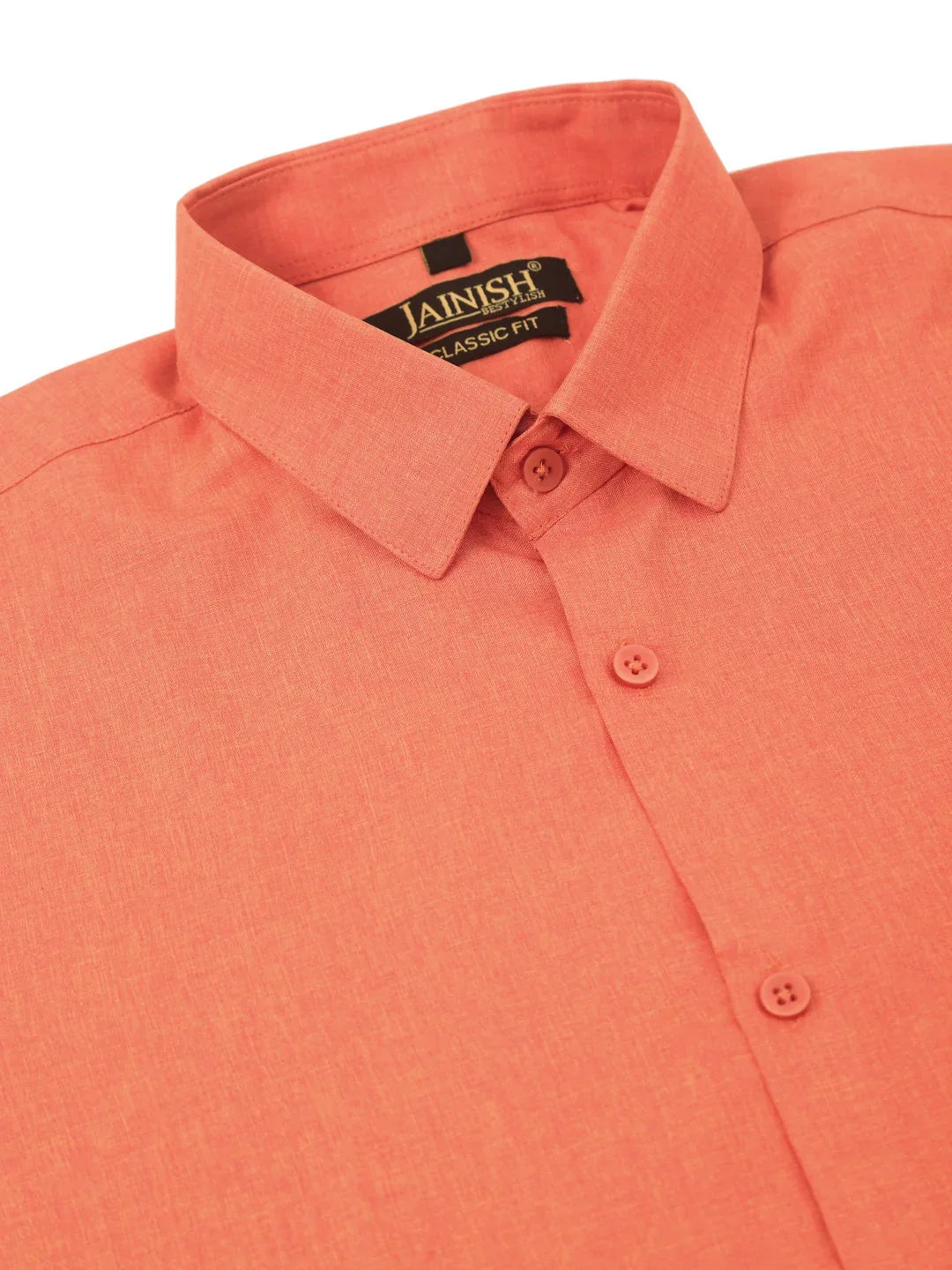 Orange Cotton Solid Shirts SF_811Peach | DesiQlo