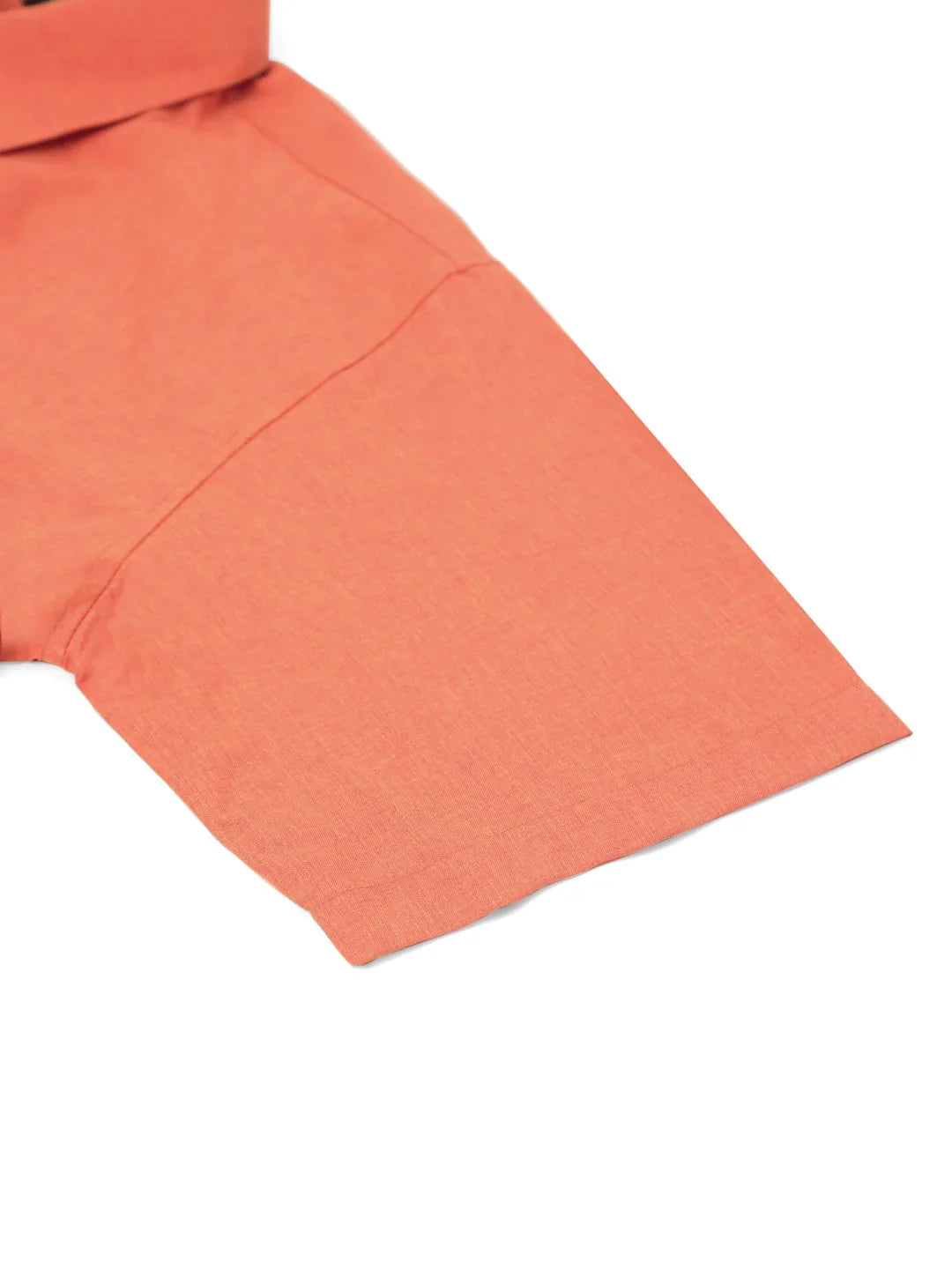 Indian Needle Men's Cotton Solid Half Sleeve Formal Shirts-SF-811Peach