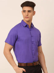 Men's Cotton Solid Half Styled Sleeves Formal Shirt-SF-811