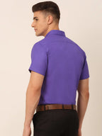 Men's Cotton Solid Half Styled Sleeves Formal Shirt-SF-811