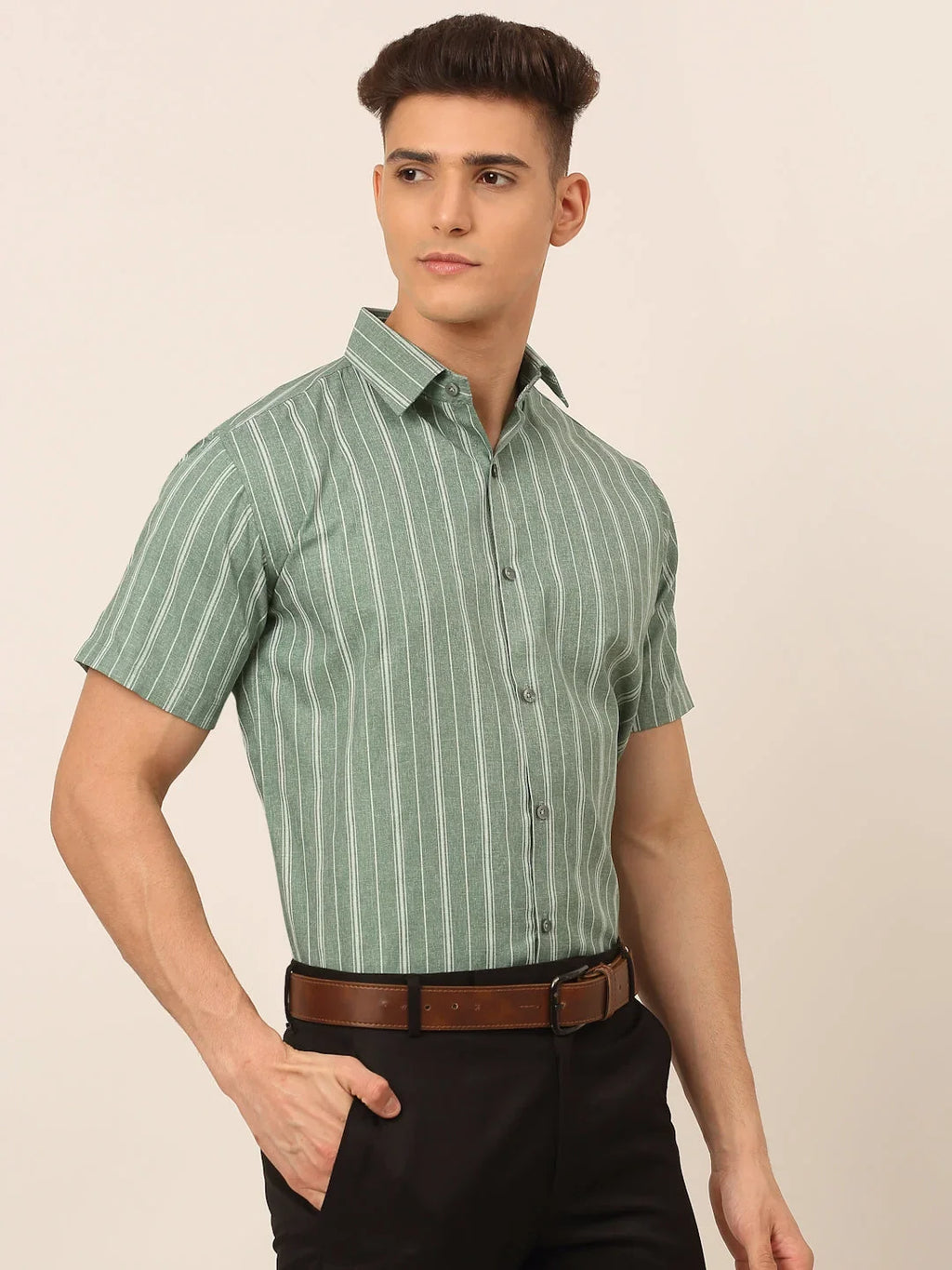 Men's Cool Cotton Striped Formal Shirts-SF-822