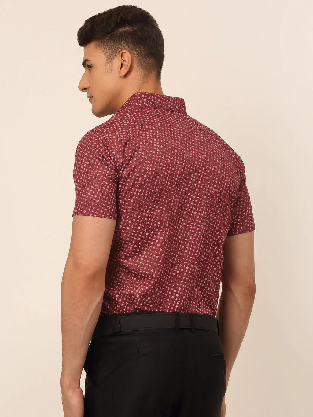 Indian Needle Men's Cotton Printed Style Formal Shirts-SF-823