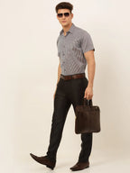 Men White Classic Striped Formal Shirt-SF-824