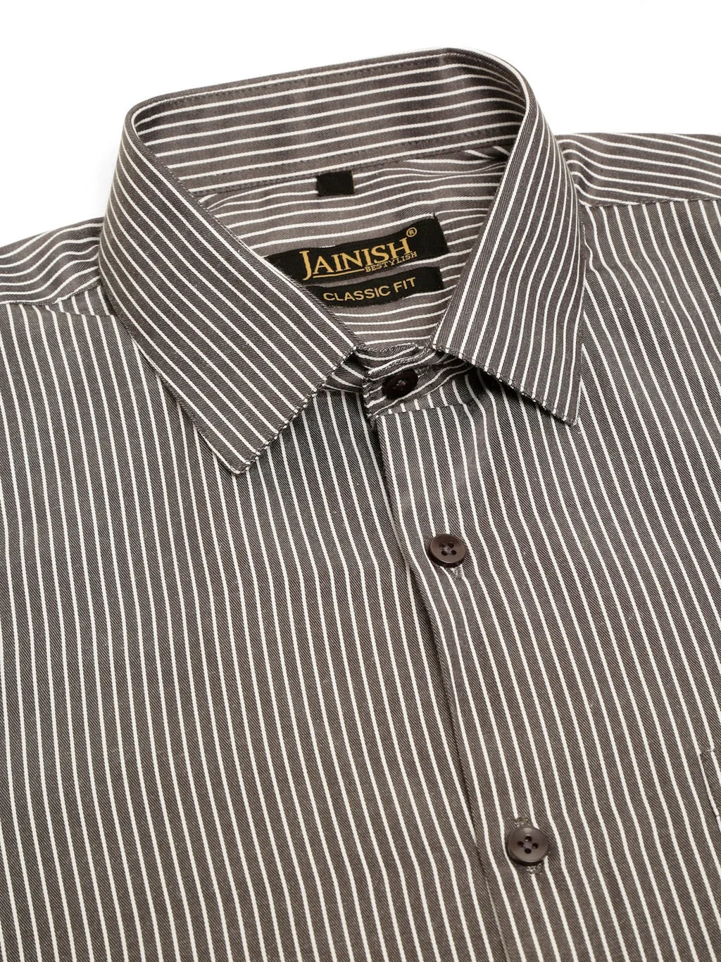 Men White Classic Striped Formal Shirt-SF-824