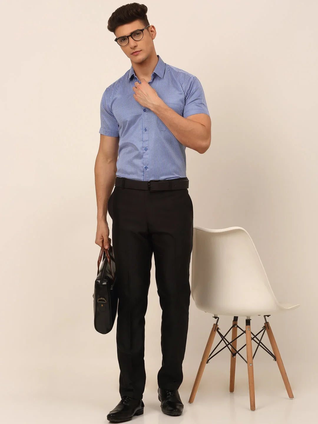 Blue Cotton Solid Shirts SF_824Blue | DesiQlo