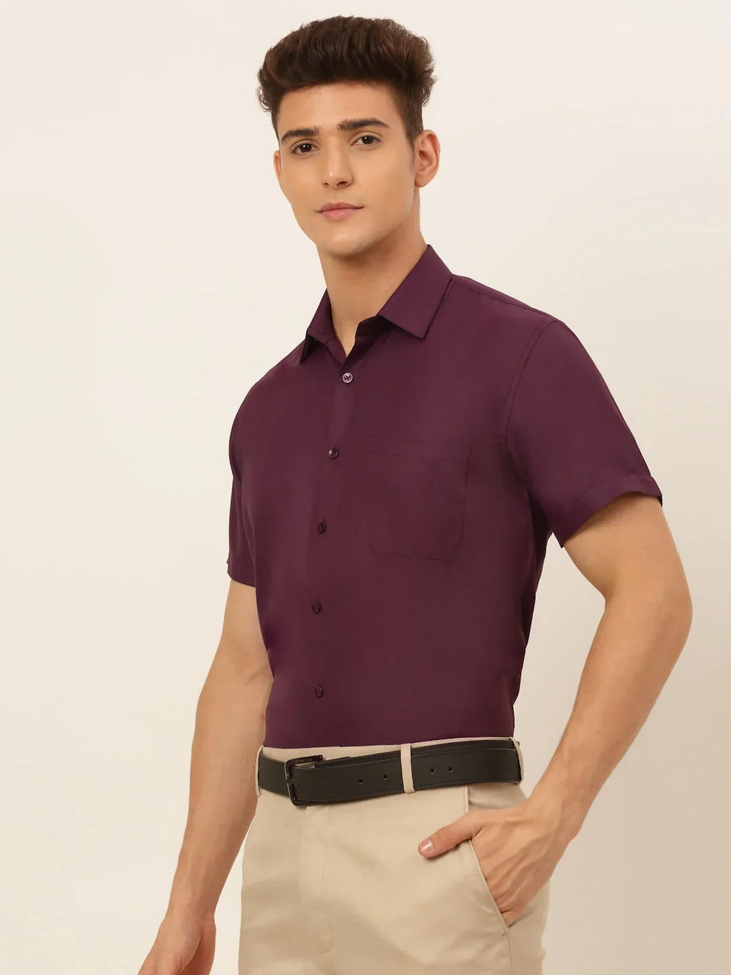 Indian Needle Men Cotton Solid Formal Shirt's-SF-833