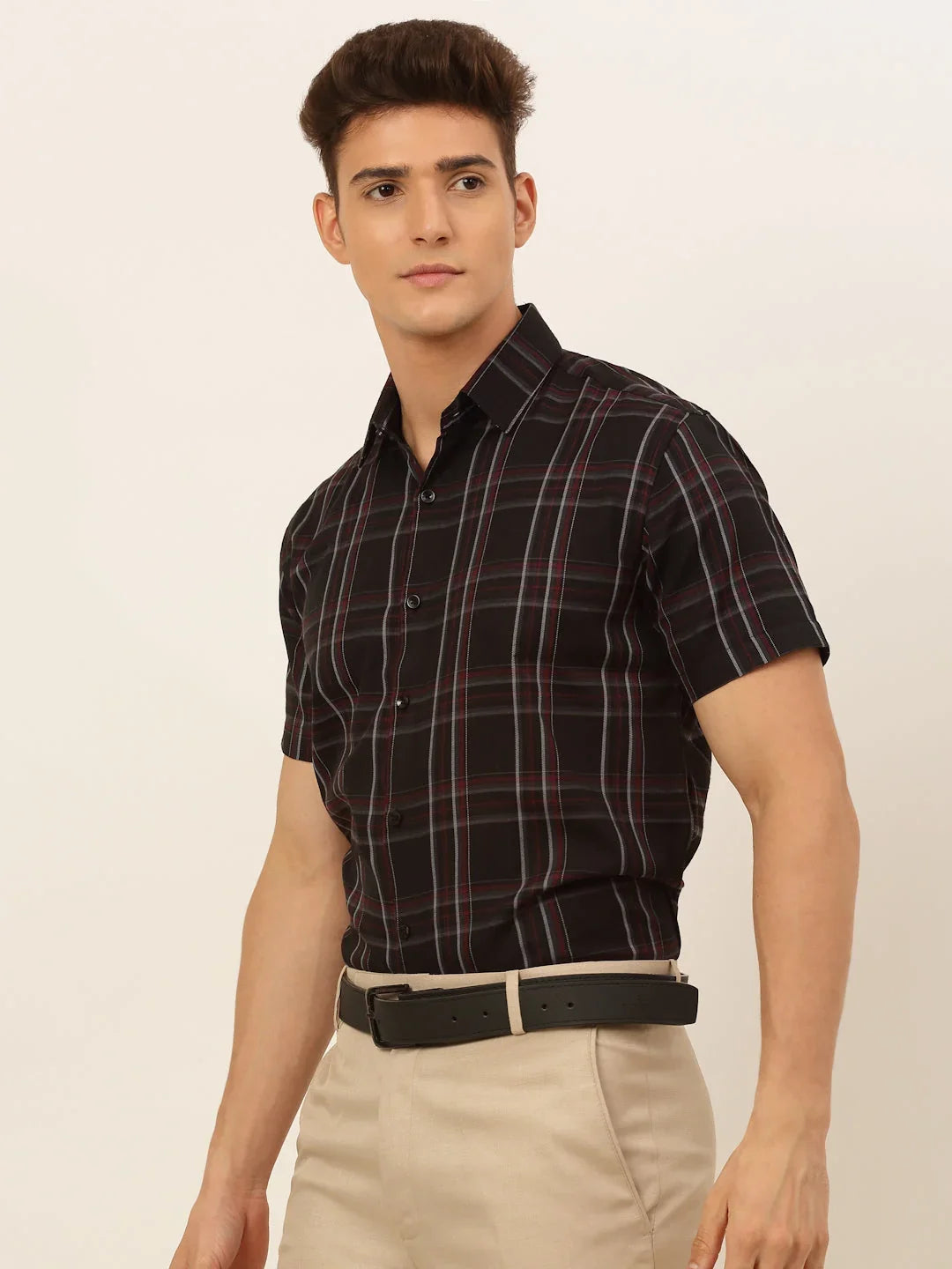 Black Cotton Solid Shirts SF_834Black | DesiQlo