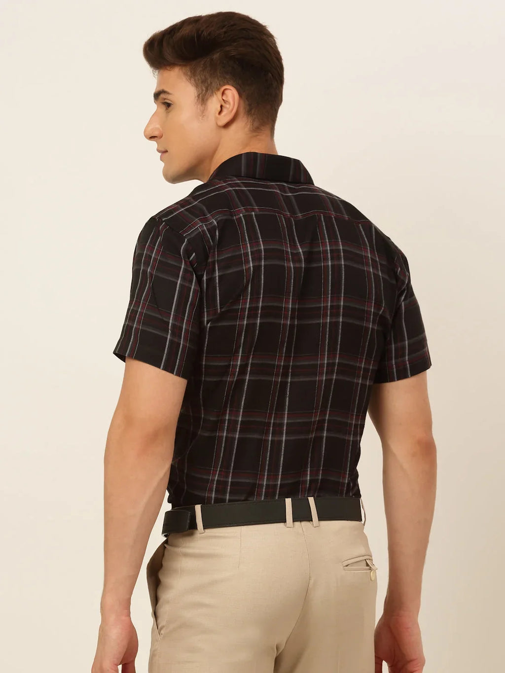 Indian Needle Men's Cotton Checked Formal Shirts-SF-834