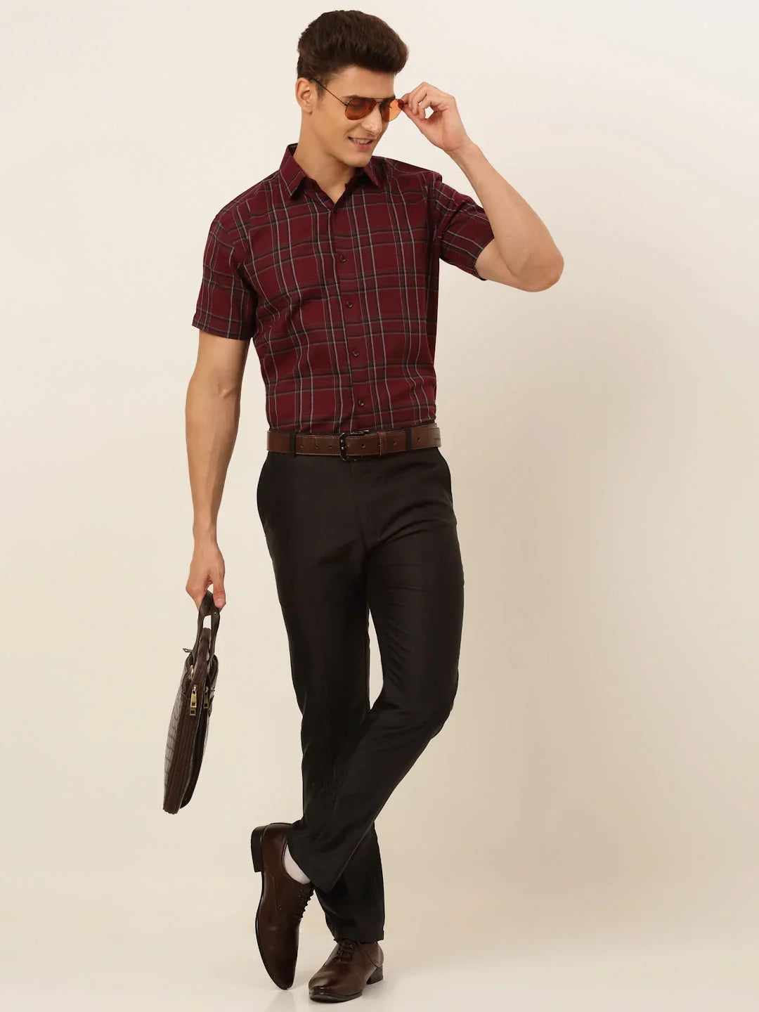 Maroon Cotton Solid Shirts SF_834Maroon | DesiQlo