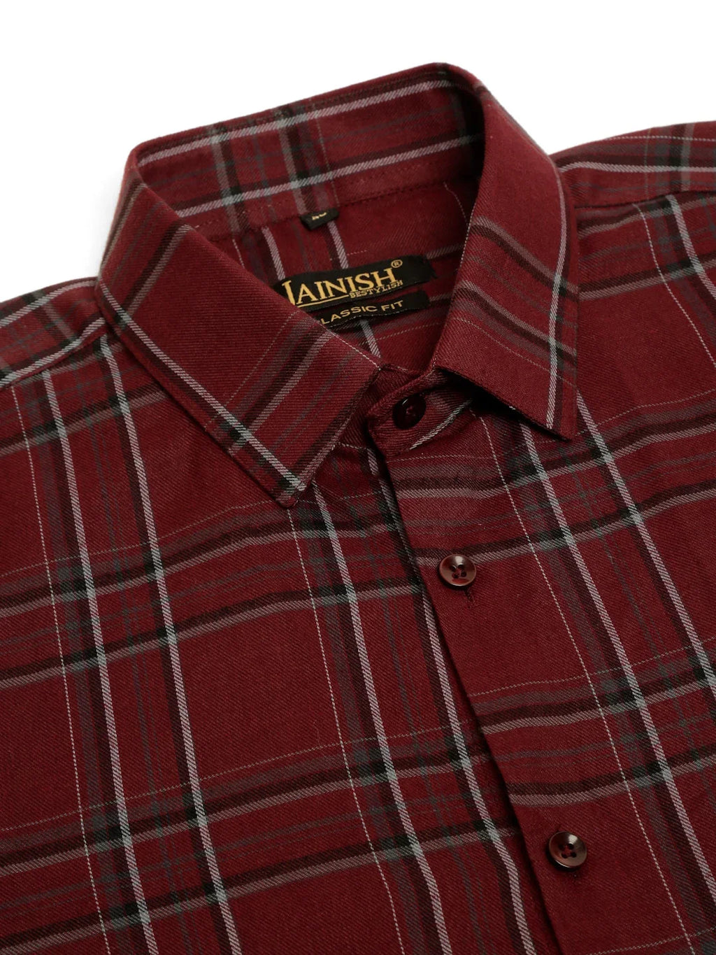 Indian Needle Styled Men's Cotton Checked Formal Shirts-SF-834