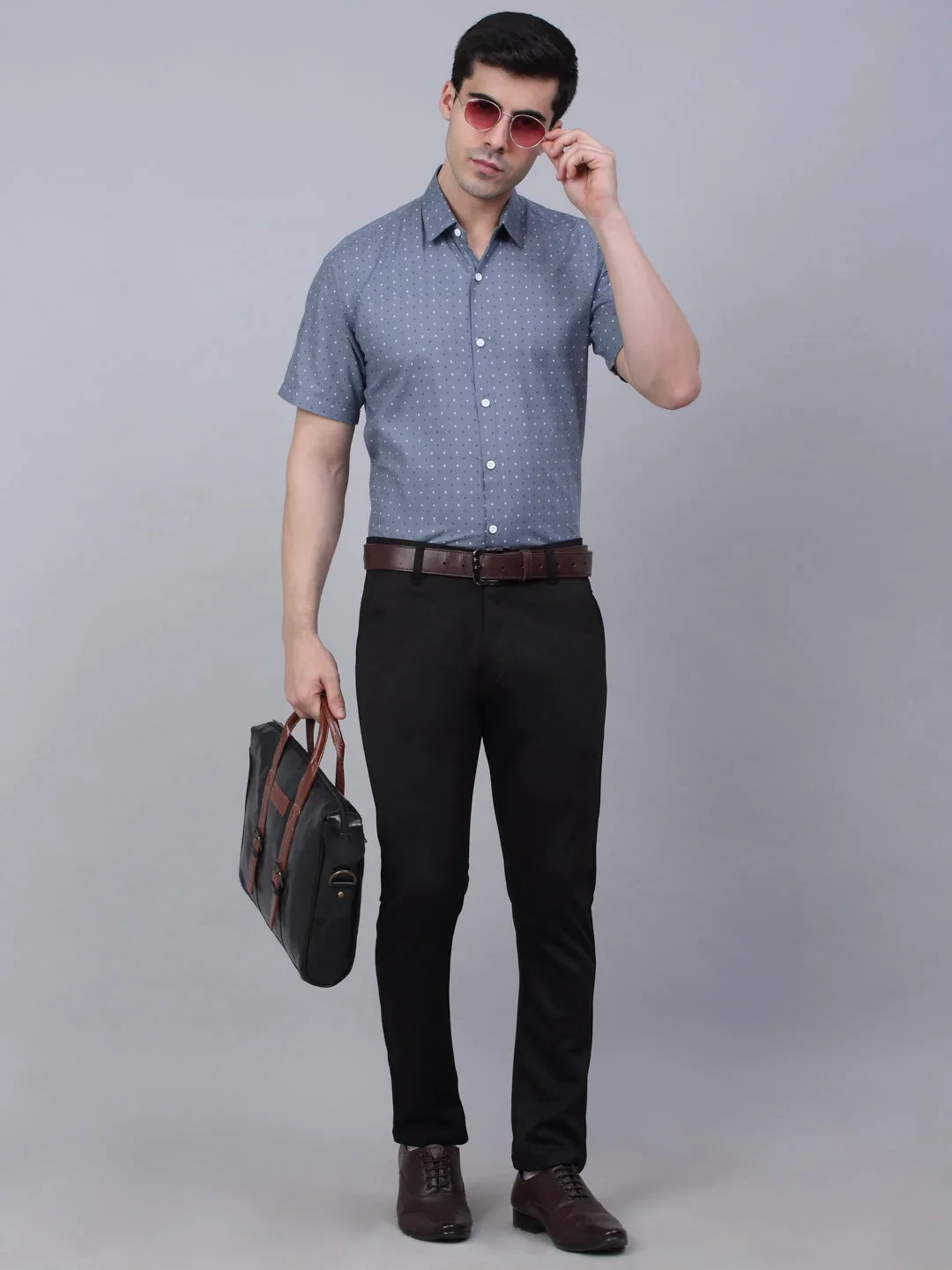 Grey Cotton Solid Shirts SF_841Grey | DesiQlo