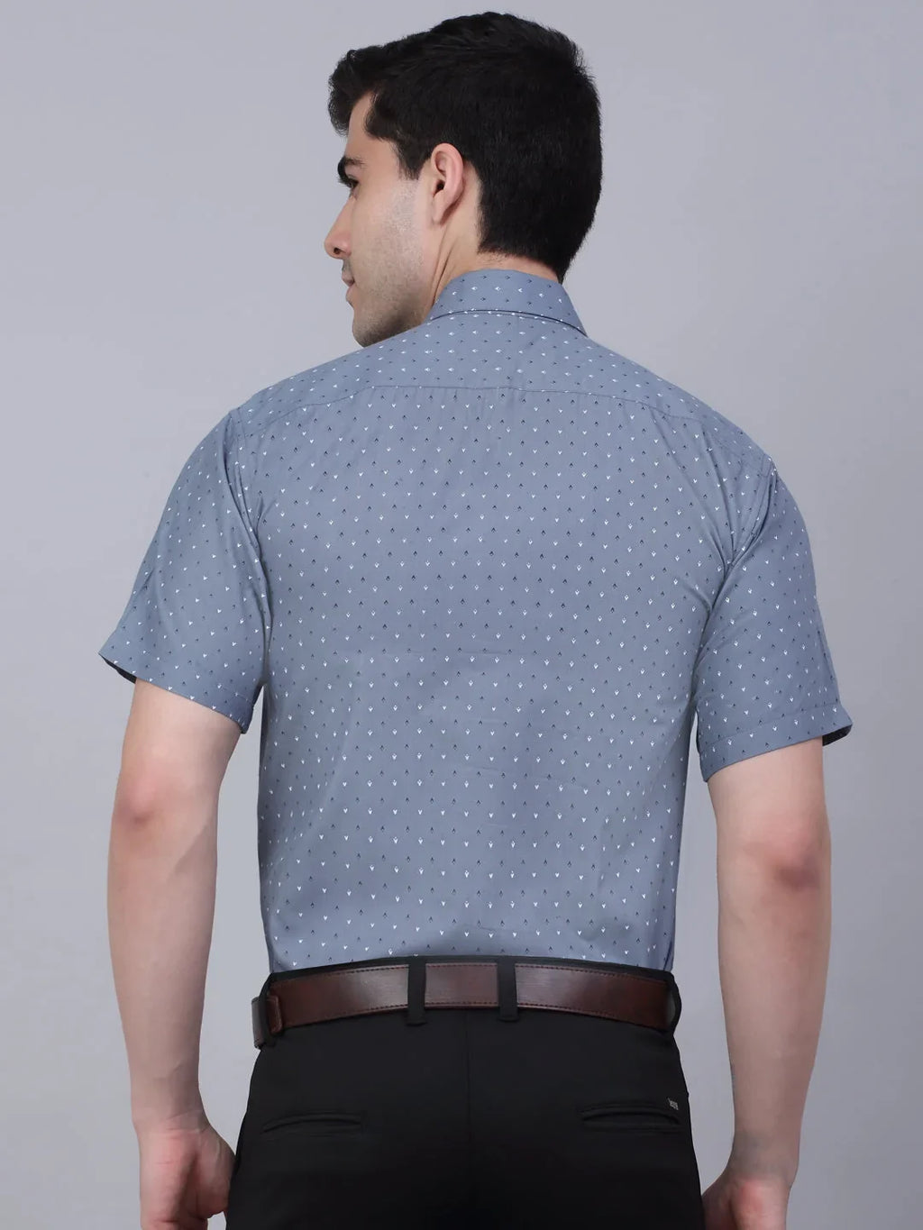 Indian Needle Men's Cotton Half Sleeve Printed Formal Shirts-SF-841