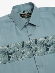 Indian Needle Men's Cotton Lycra Printed Formal Shirts-SF-843