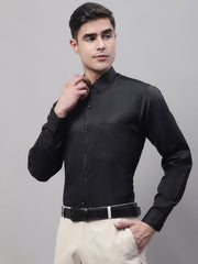 Men's Black Dobby Textured Formal Shirt