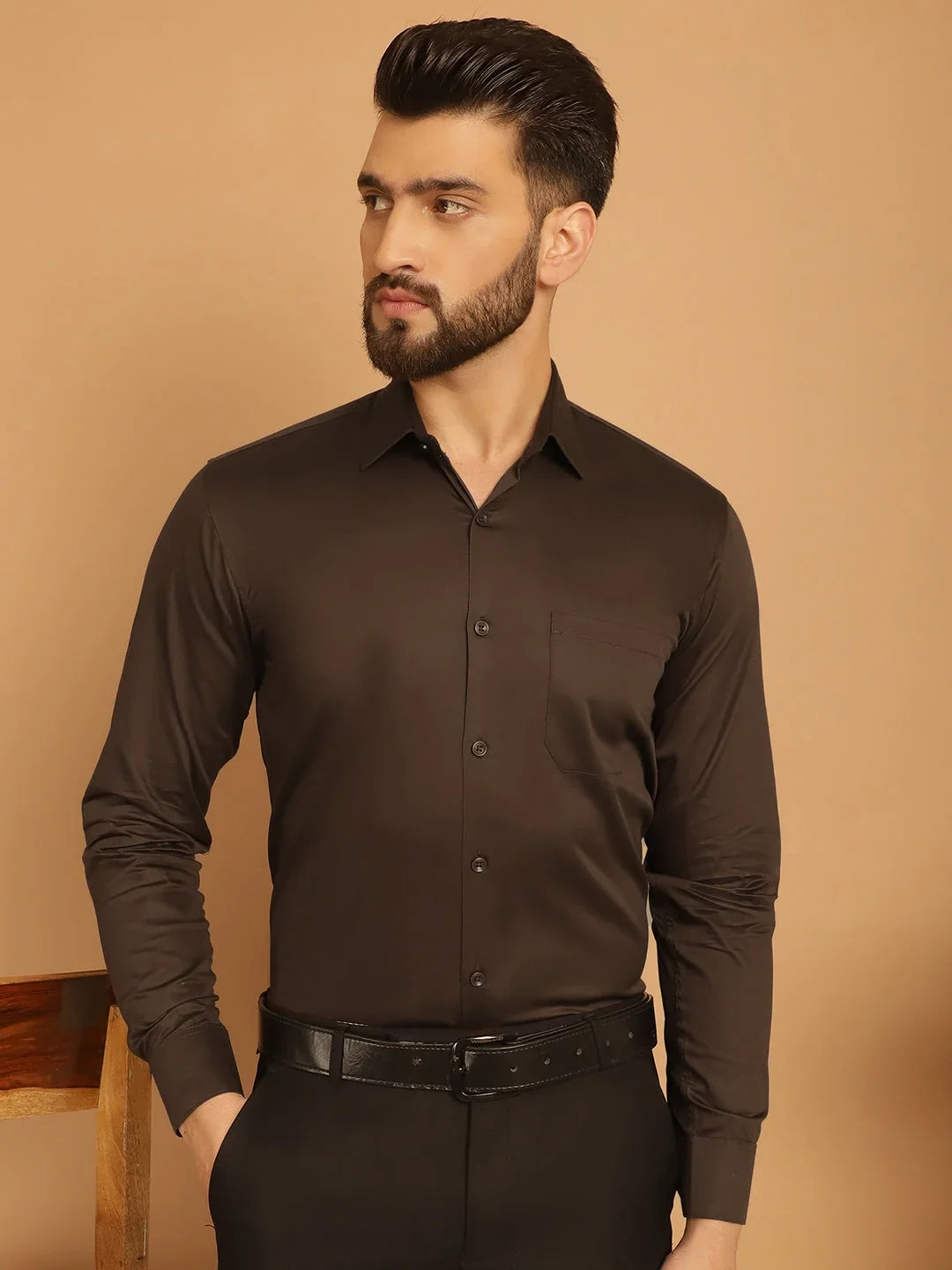 Men's Cotton Solid Formal Shirt-SF-883