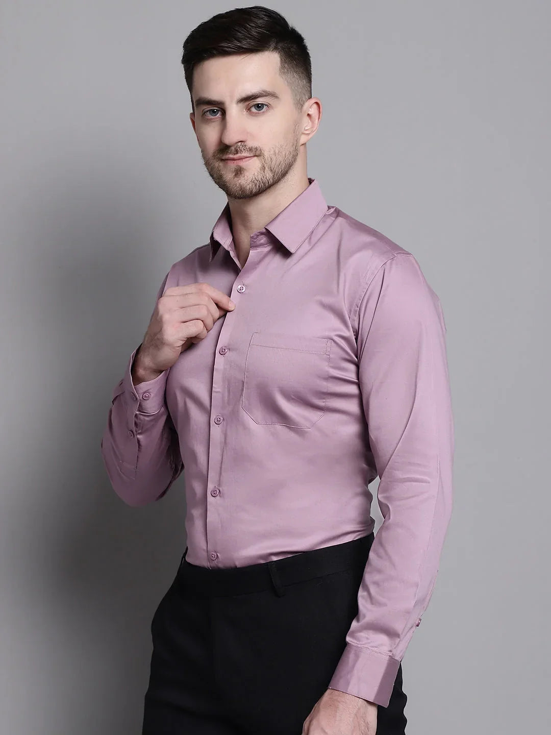 Purple Cotton Solid Shirts SF_883Magenta | DesiQlo