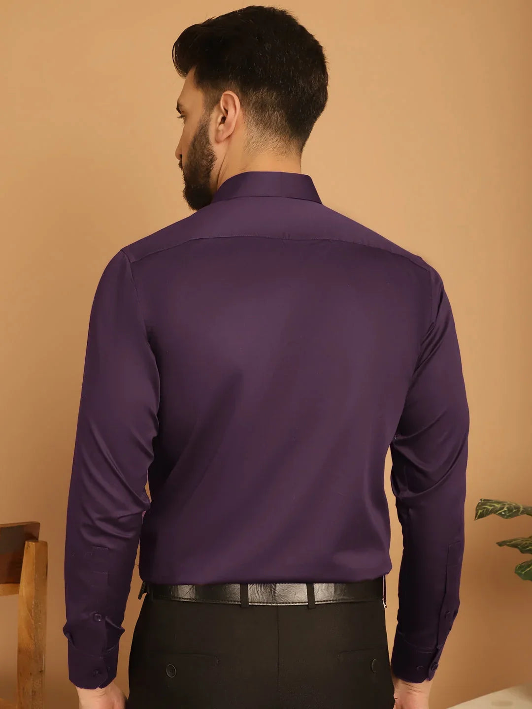 Purple Cotton Solid Shirts SF_883Wine | DesiQlo
