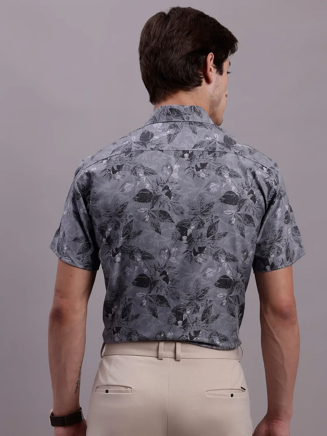 Grey Cotton Solid Shirts SF_885Charcoal | DesiQlo