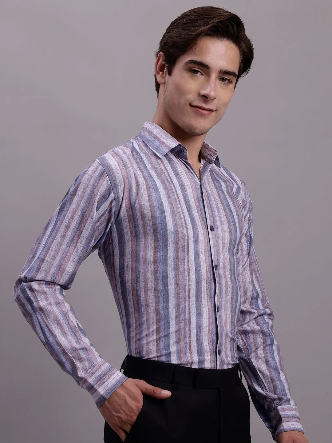 Purple Cotton Solid Shirts SF_889Purple | DesiQlo