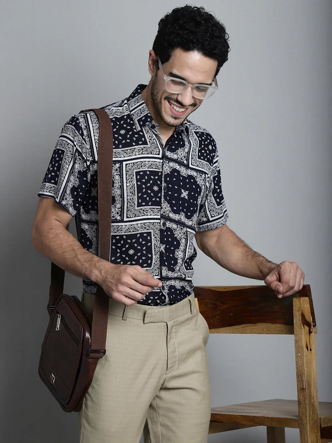 Blue Rayon Solid Shirts for Men | DesiQlo India