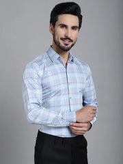 Checked Formal Shirt-SF-910Blue