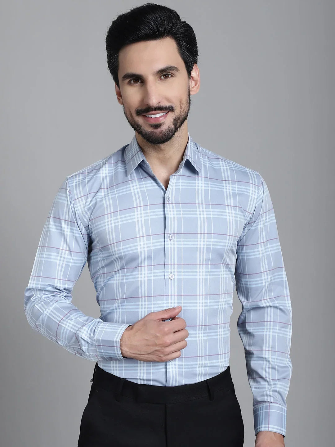 Blue Cotton Solid Shirts SF_910Blue | DesiQlo