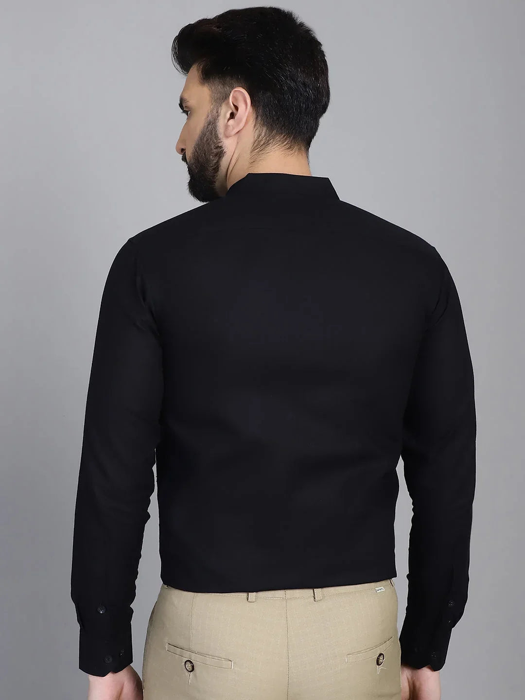 Black Cotton Solid Shirts SF_927Black | DesiQlo
